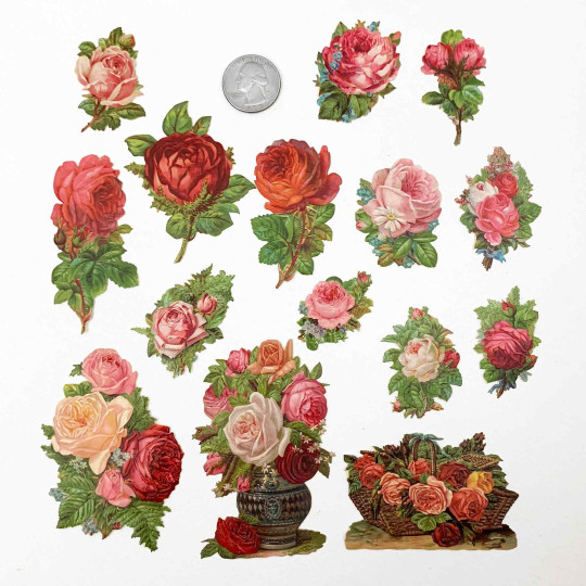 Red Roses Loose Flowers Paper Scrap Pack
